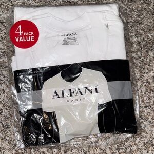 Alfani Men's Basic White Short Sleeve Tees - 4 Pack